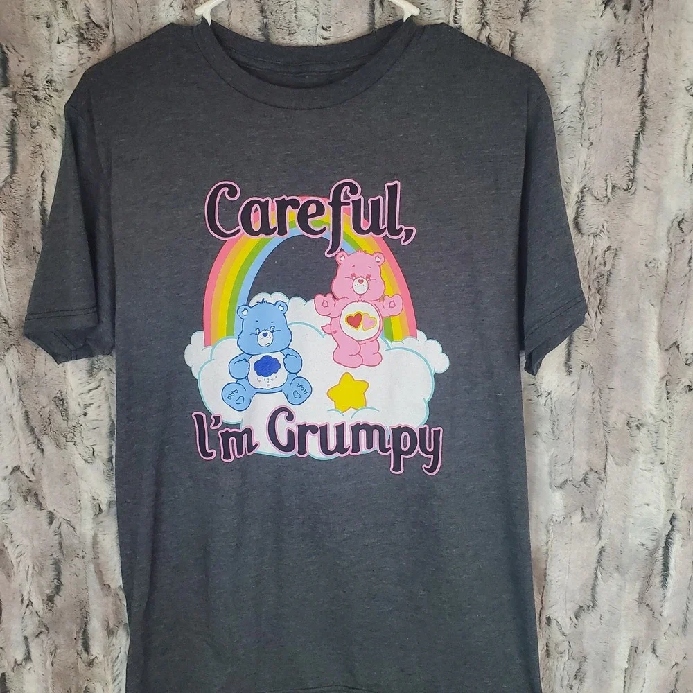 CARE BEARS Careful I'm Grumpy Graphic T-Shirt MENS MEDIUM Care Bear Tee READ